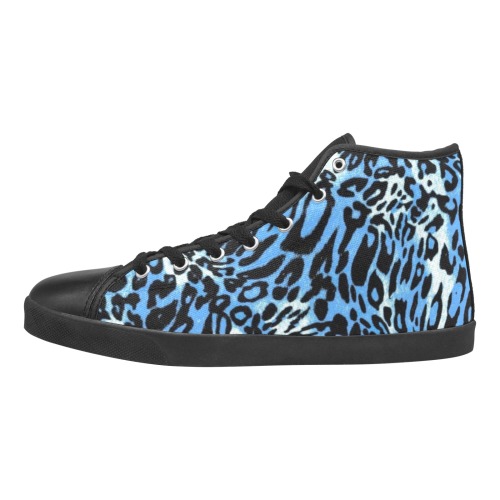 Animal skin Women's High Top Canvas Shoes (Model 002)
