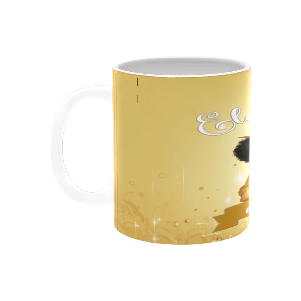 yellowfedorawomandesign cup White Mug(11OZ)