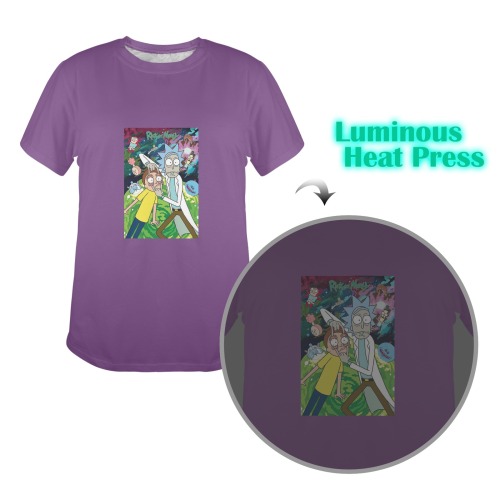 ,, Women's Glow in the Dark T-shirt (Two Sides Printing)
