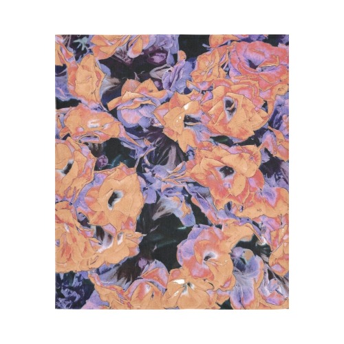 Orange Kalanchoe Plant Cotton Linen Wall Tapestry 51"x 60"