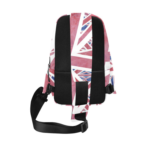 Abstract Union Jack British Flag Collage Chest Bag (Model 1678)