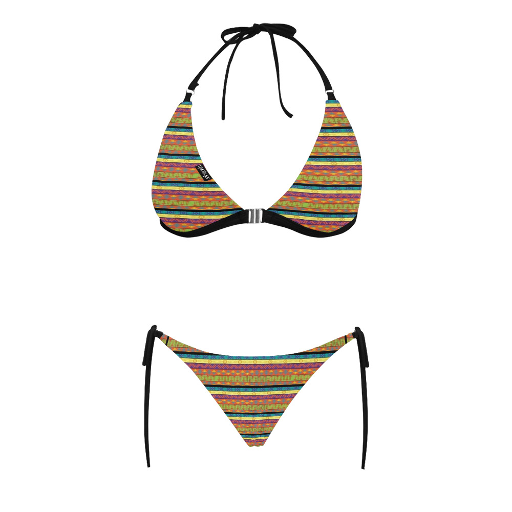 Xemx Q4440 | Buckle Front Halter Bikini Swimsuit (Model S08)