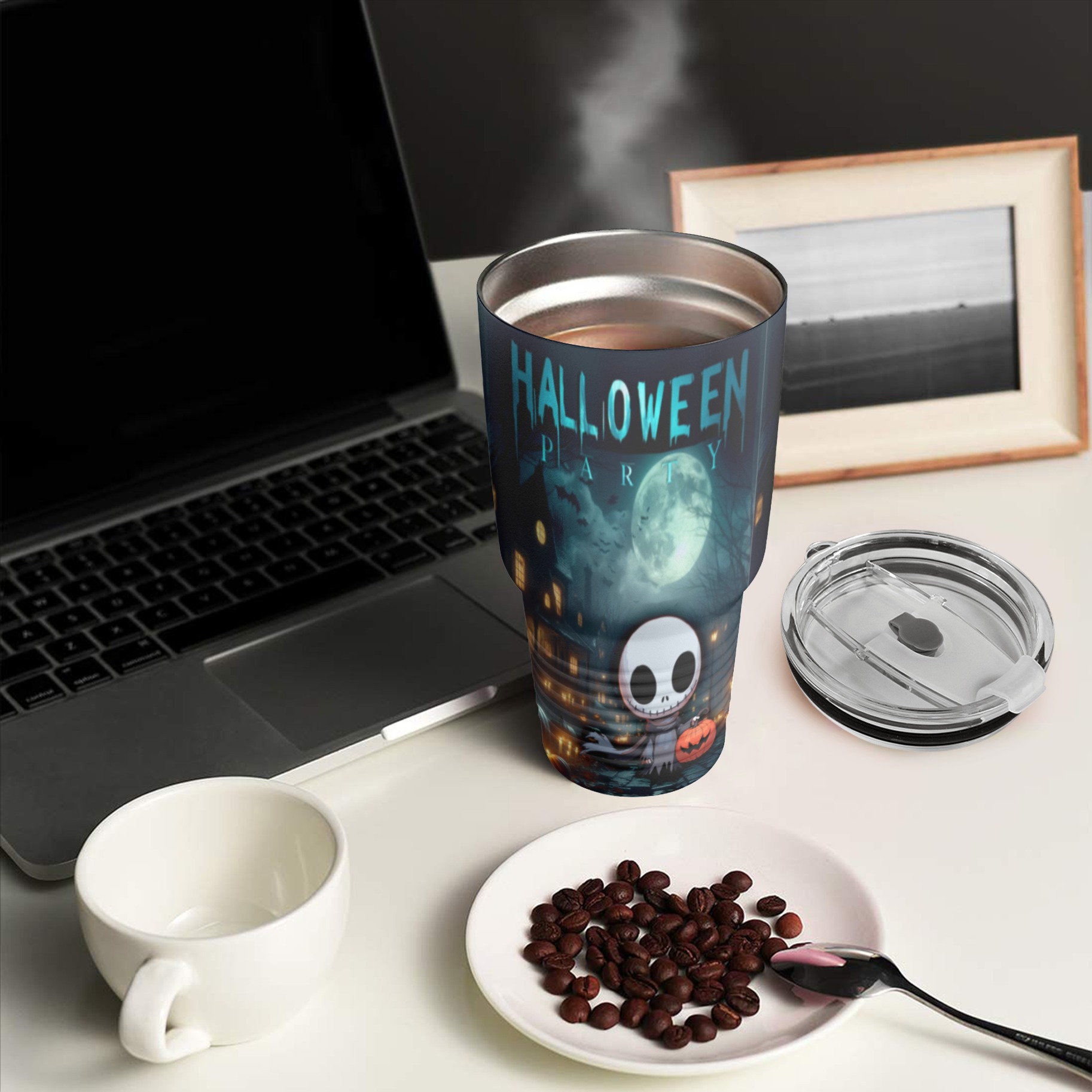 Happy Hello Ween 30oz Insulated Stainless Steel Mobile Tumbler