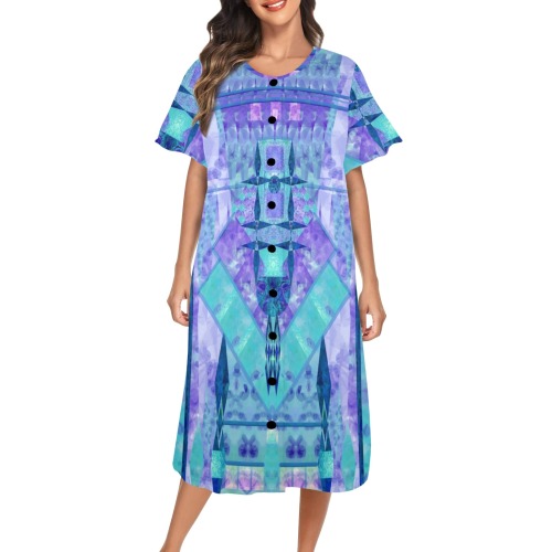 leaves 5 Women's Button Front House Dress