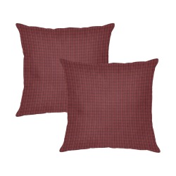 burgundy repeating pattern Linen Zippered Pillowcase 18"x18"(One Side&Pack of 2)