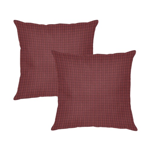 burgundy repeating pattern Linen Zippered Pillowcase 18"x18"(One Side&Pack of 2)