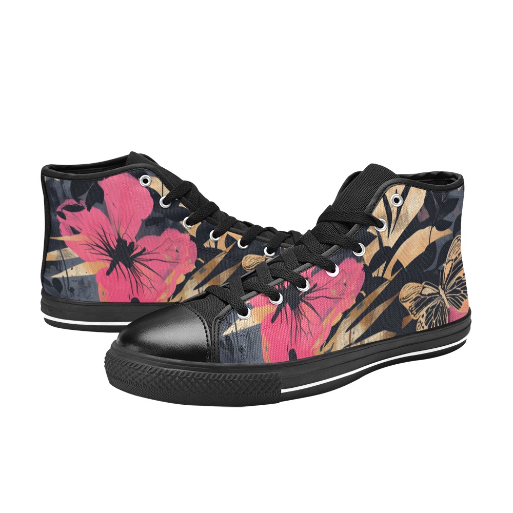 unsolvedadventures_and_artsy_and_flowing_pattern_that_gives_a_f_cc3ba096-7028-43b2-bf53-c933b588a033 Women's Classic High Top Canvas Shoes (Model 017)
