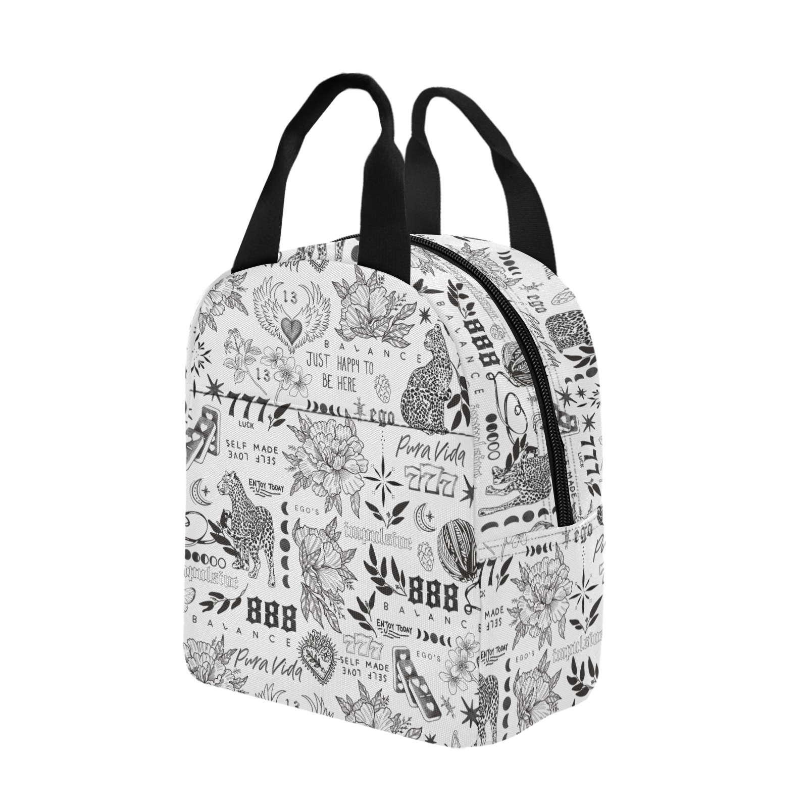 Inspirational tattoo pattern BL 2 Zipper Lunch Bag (Model 1720)