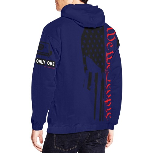 PunisherJeepHoodie2Navy All Over Print Hoodie for Men (USA Size) (Model H13)