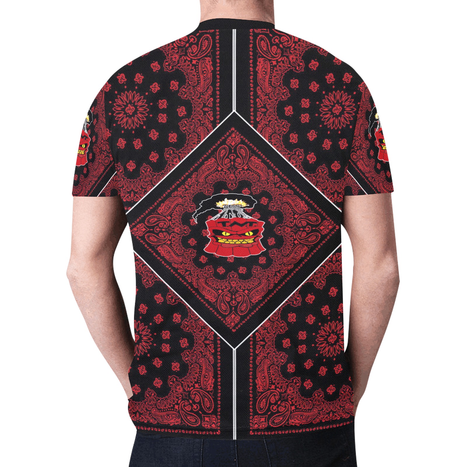 Red Bandana New All Over Print T-shirt for Men (Model T45)