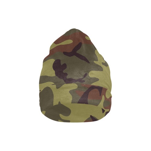 Camo Green Brown All Over Print Beanie for Adults