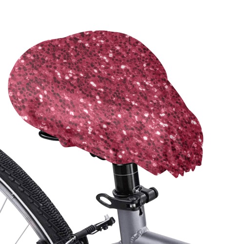 Magenta dark pink red faux sparkles glitter Waterproof Bicycle Seat Cover