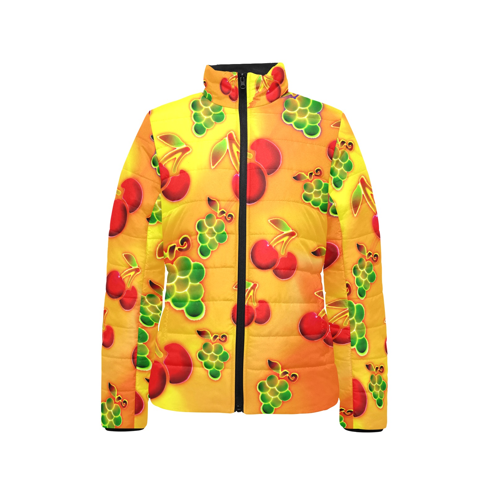Fruit dance Women's Stand Collar Padded Jacket (Model H41)