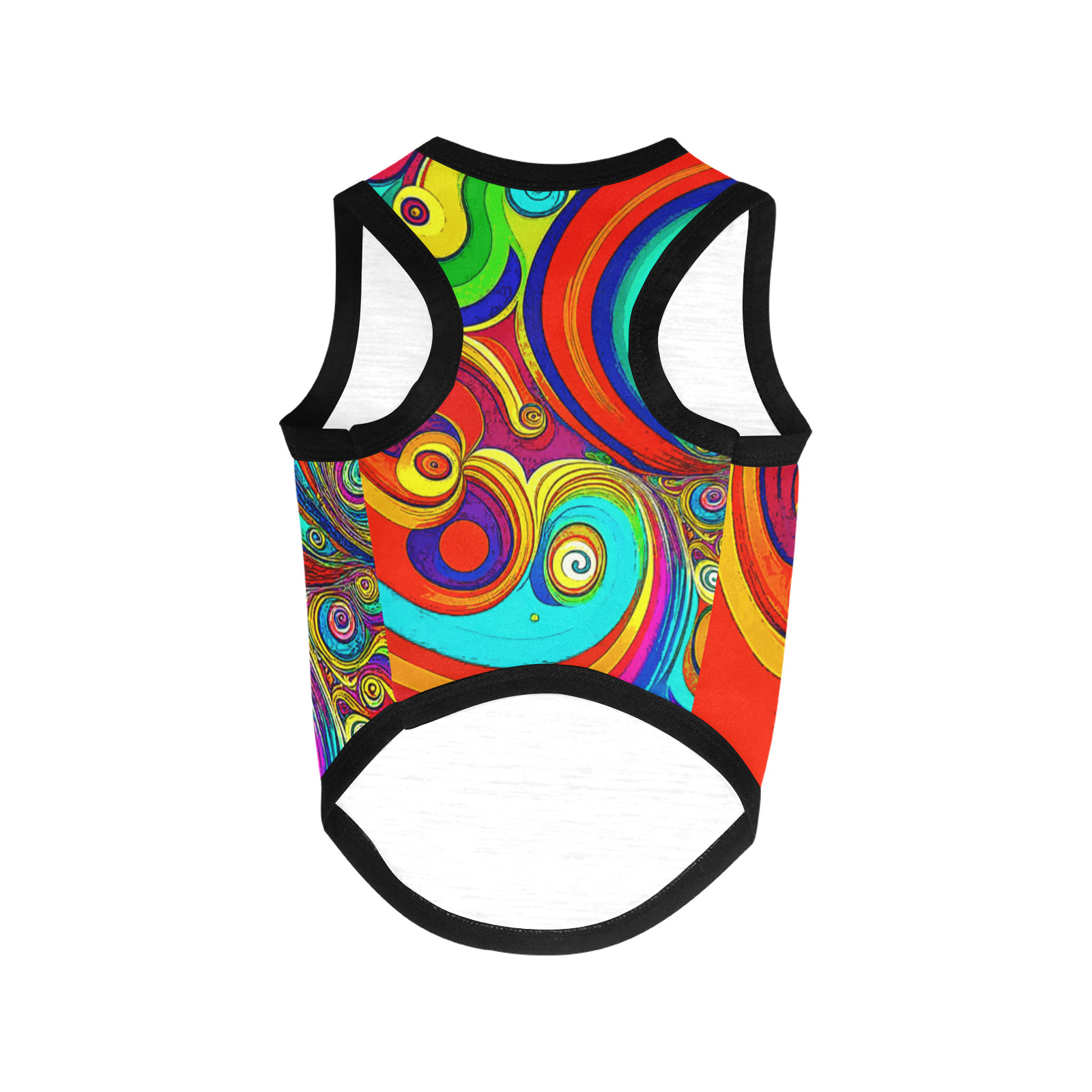 Colorful Groovy Rainbow Swirls All Over Print Pet Tank Top