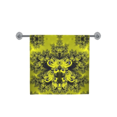 Summer Sunflowers Frost Fractal Bath Towel 30"x56"