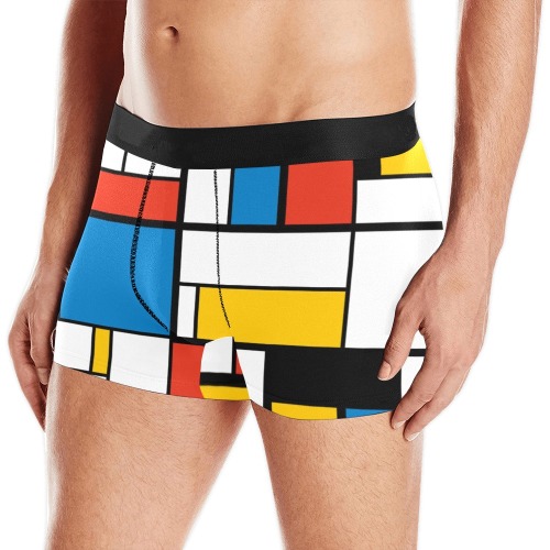 Mondrian De Stijl Modern Men's All Over Print Boxer Briefs (Model L10)