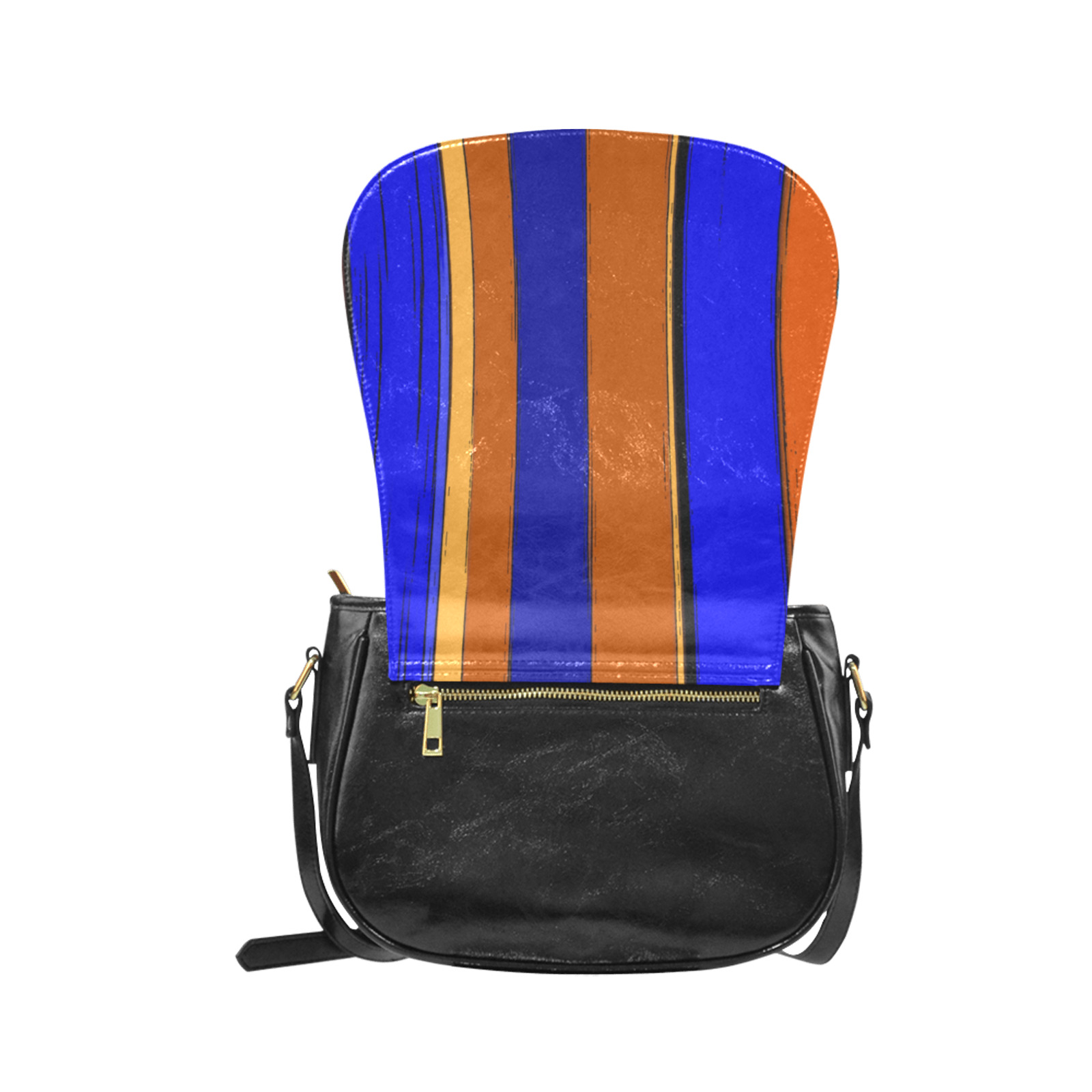 Abstract Blue And Orange 930 Classic Saddle Bag/Small (Model 1648)