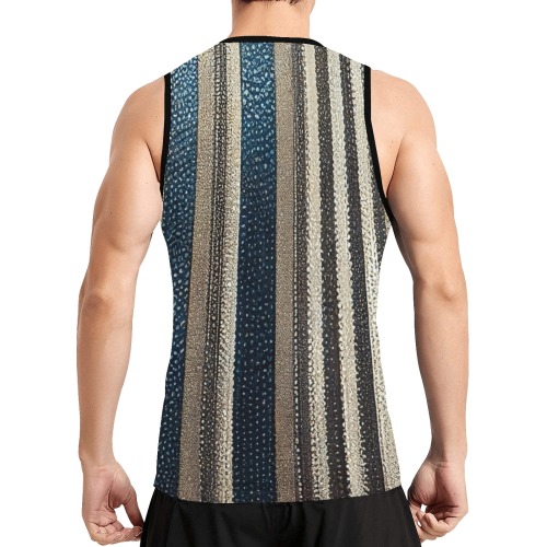 gold, silver and saphire striped pattern All Over Print Basketball Jersey