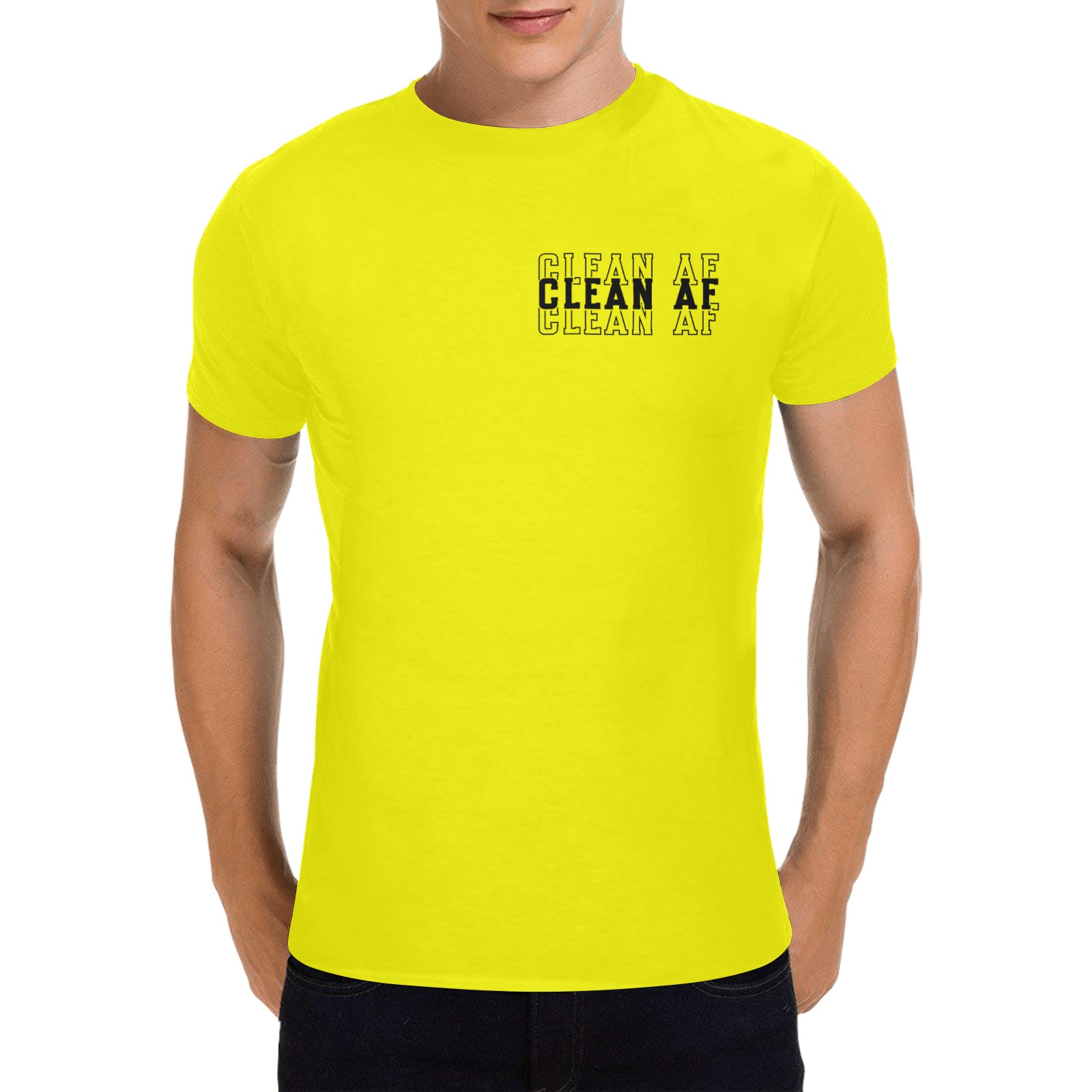 Clean AF2 Men's T-Shirt in USA Size (Two Sides Printing)