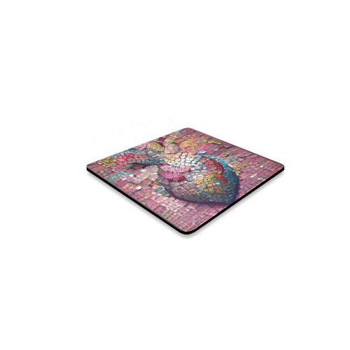 mosaic_heart_TradingCard Square Coaster