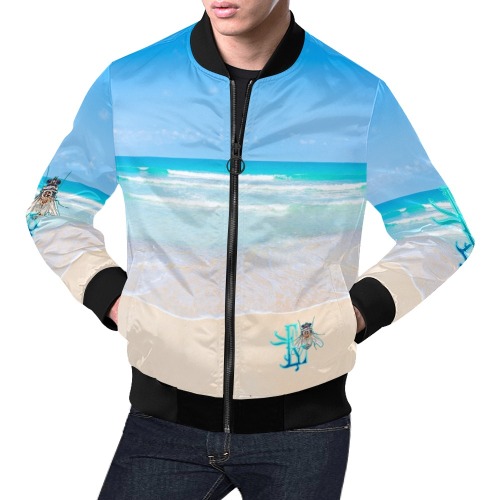 Sea Side Collectable Fly All Over Print Bomber Jacket for Men (Model H19)