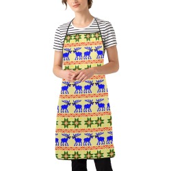 Christmas Ugly Sweater Reindeer Women's Overlock Apron