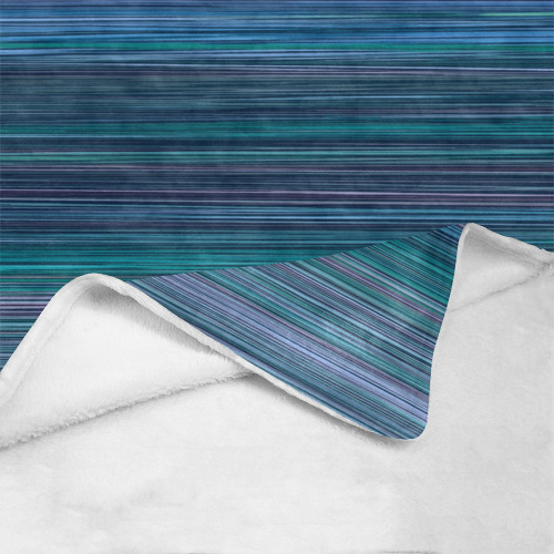 Abstract Blue Horizontal Stripes Ultra-Soft Micro Fleece Blanket 43"x56"