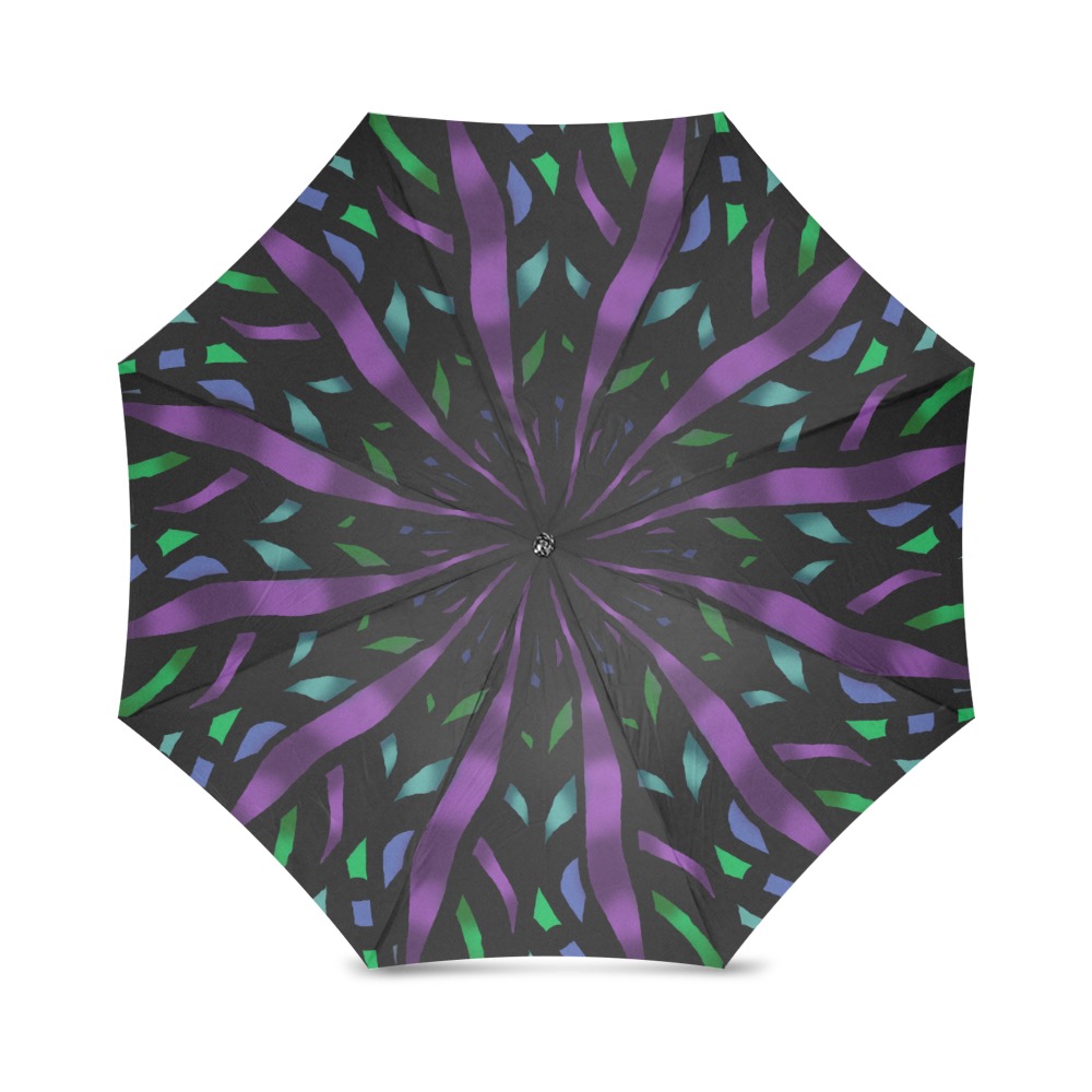 Ô Purple Ribbon Mandala Foldable Umbrella (Model U01)