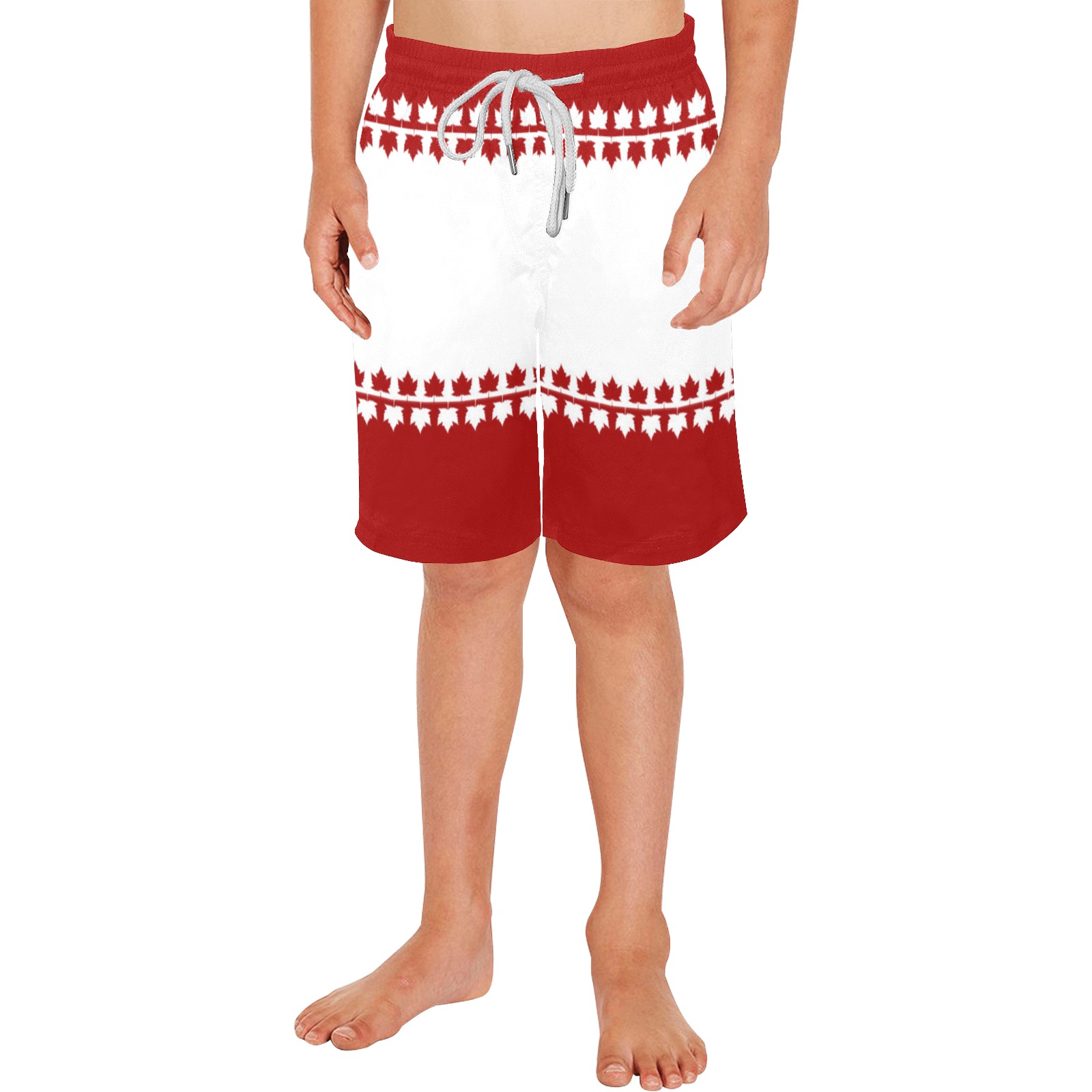 Kid's Classic Canada Swimtrunks Boys' Casual Beach Shorts (Model L52)