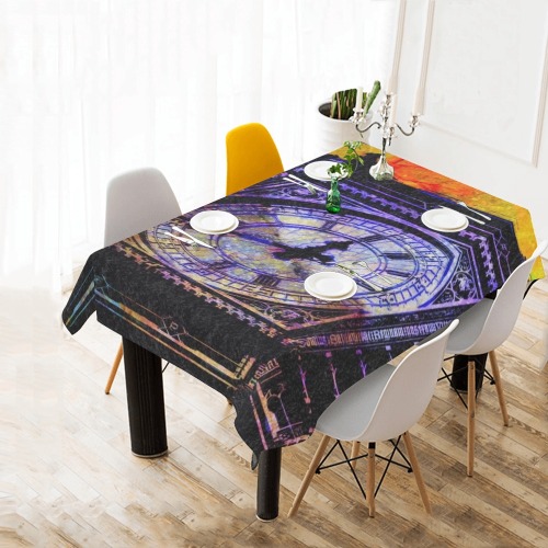 BIG BEN CLOCK 2 Cotton Linen Tablecloth 60" x 90"