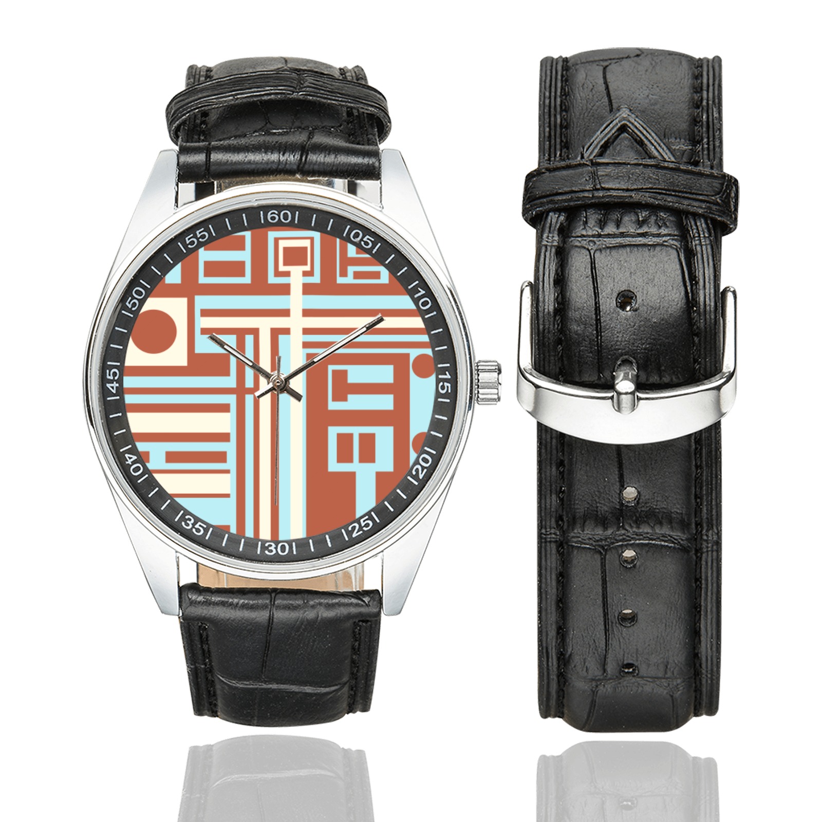 Model 1 Men's Casual Leather Strap Watch(Model 211)