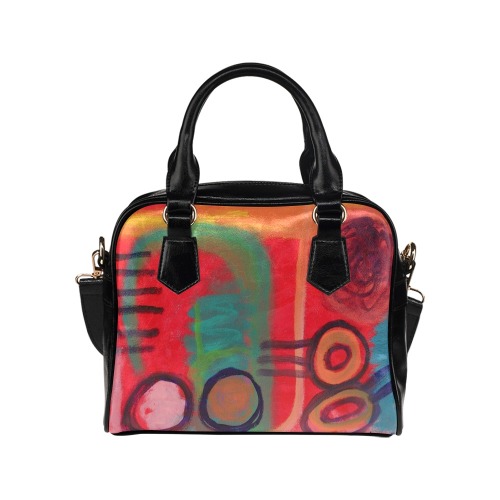 Funky Abstract Art Satchel Handbag Shoulder Handbag (Model 1634)