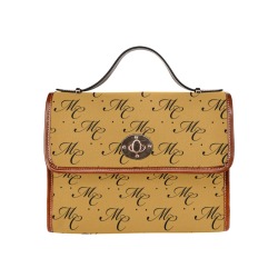 MC LOGO SIGNATURE BAG Waterproof Canvas Bag-Brown (All Over Print) (Model 1641)