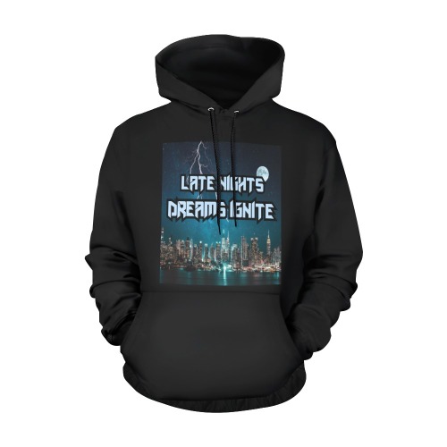 LATE NIGHTS DREAMS IGNITE All Over Print Hoodie for Men (USA Size) (Model H13)