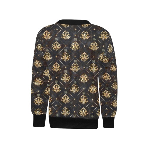 Royal Pattern by Nico Bielow Girls' All Over Print Crew Neck Sweater (Model H49)