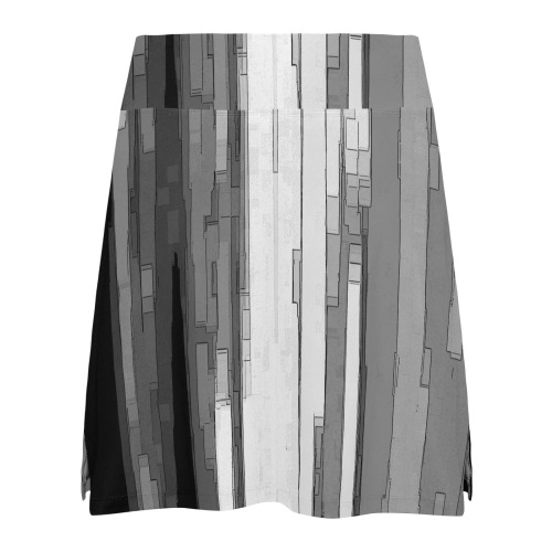 Greyscale Abstract B&W Art Women's Athletic Skirt (Model D64)