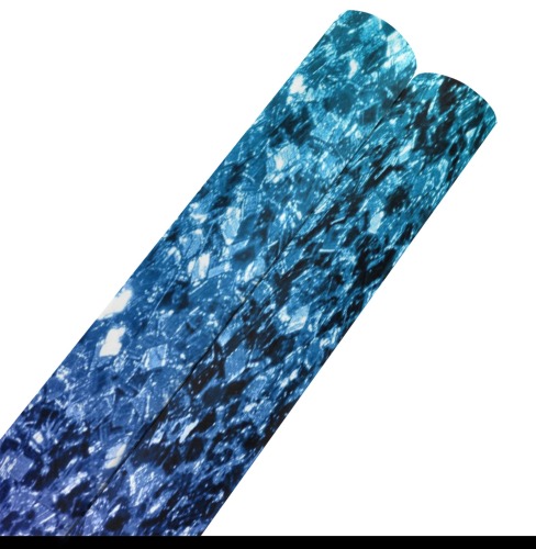 Aqua blue Ombre faux glitter sparkles Gift Wrapping Paper 58"x 23" (2 Rolls)
