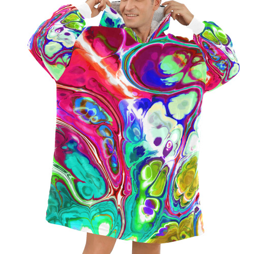Abstract Liquid Marble Pouring Modern Art Texture Blanket Hoodie for Men