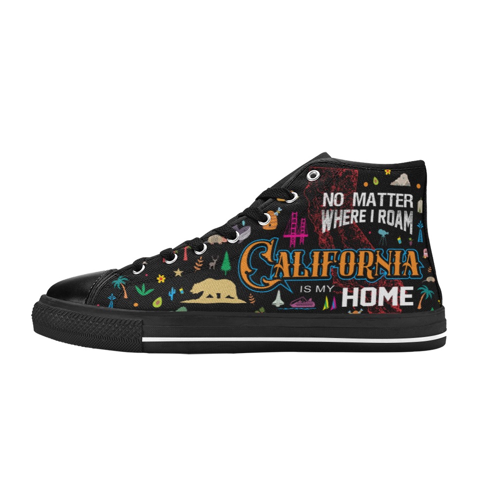california my home Women's Classic High Top Canvas Shoes (Model 017)