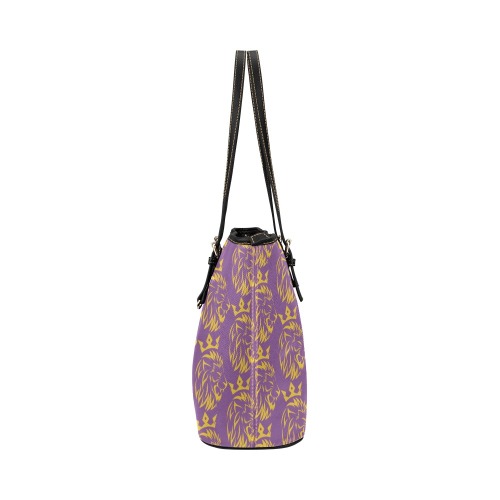 Freeman Empire Tote Bag (Purple) Leather Tote Bag/Large (Model 1651)
