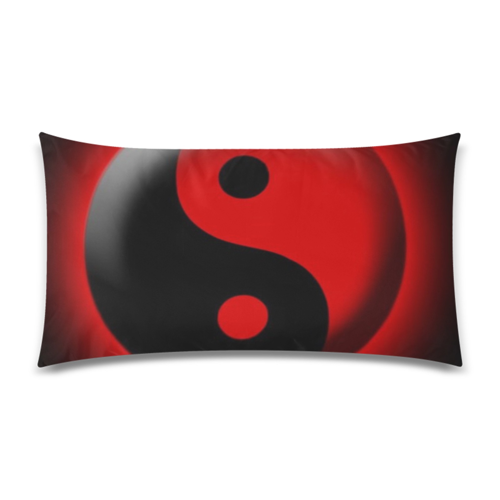 Red Black Ying Yang 2 Rectangle Pillow Case 20"x36"(Twin Sides)