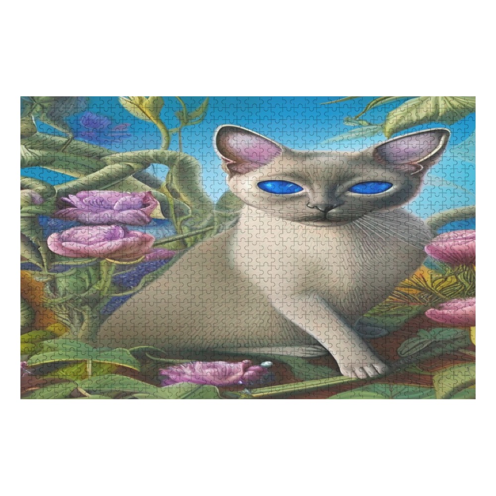 Siamese Cat 1000-Piece Wooden Photo Puzzles