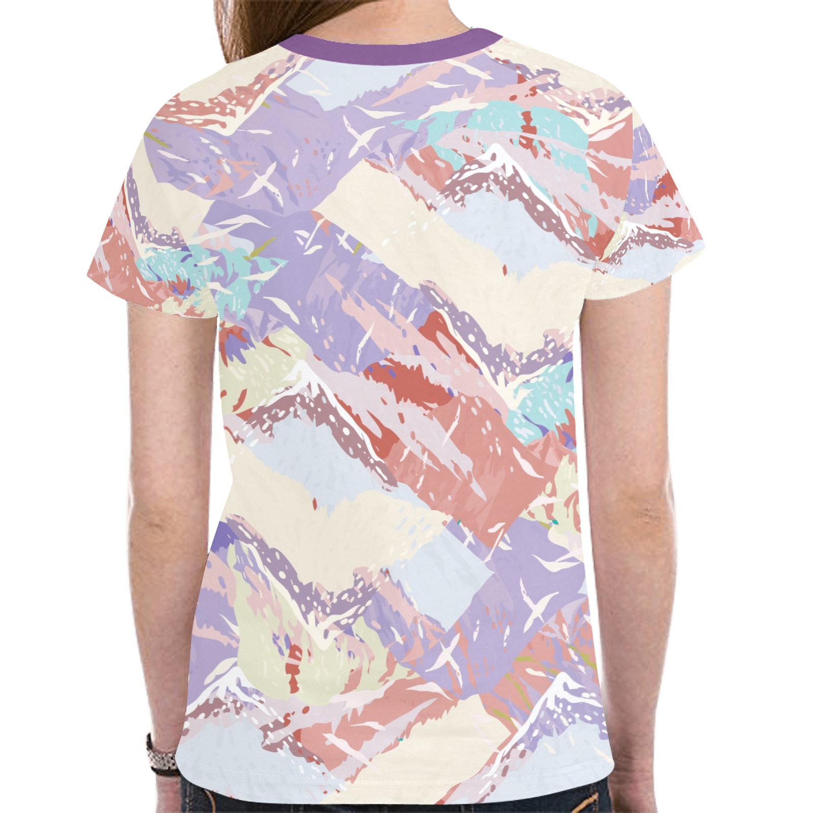 Modern abstract Mountains P New All Over Print T-shirt for Women (Model T45)