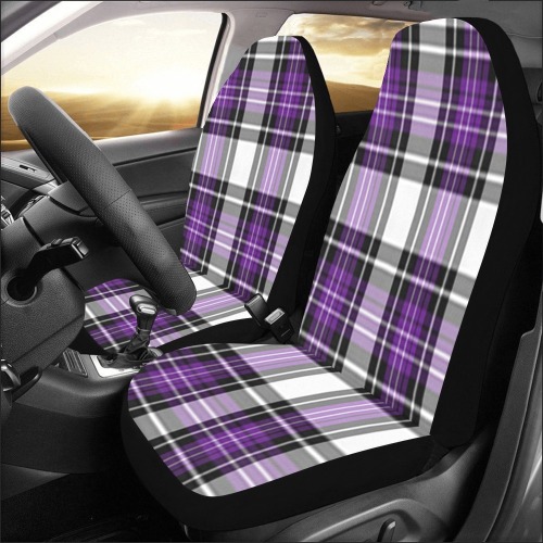 Purple Black Plaid Car Seat Covers (Set of 2)
