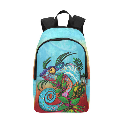 Rainbow Chameleon Fabric Backpack for Adult (Model 1659)