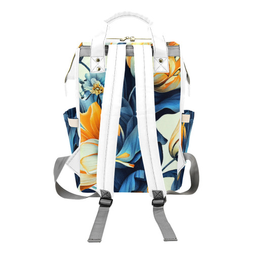 flowers botanic art (2) backpack Multi-Function Diaper Backpack/Diaper Bag (Model 1688)