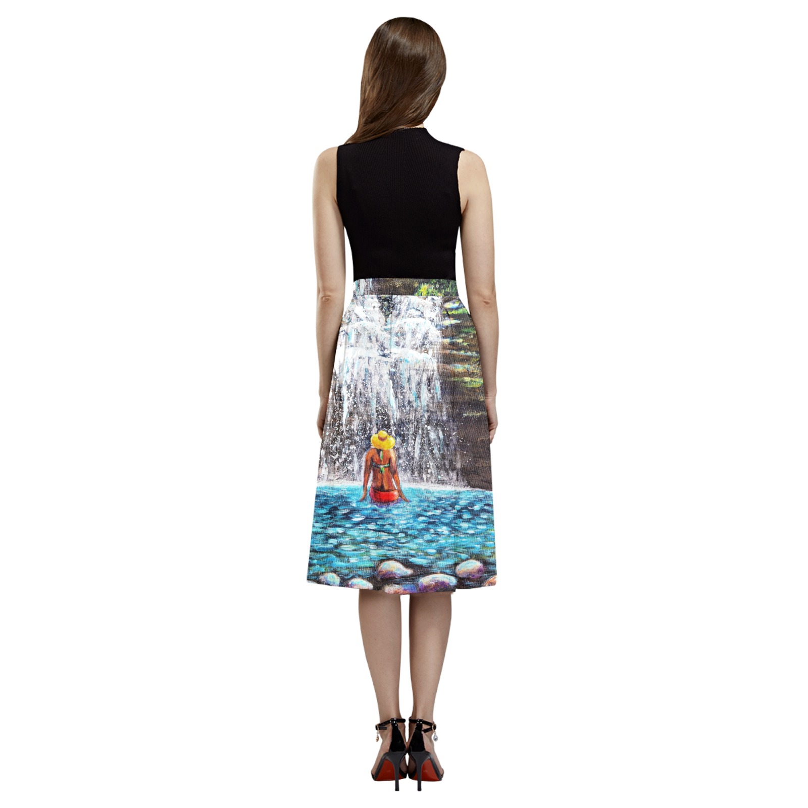 manusart13 Mnemosyne Women's Crepe Skirt (Model D16)