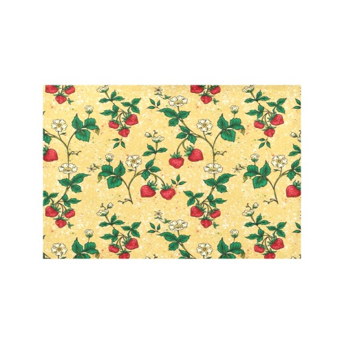 strawberries on yellow Placemat 12’’ x 18’’ (Set of 4)