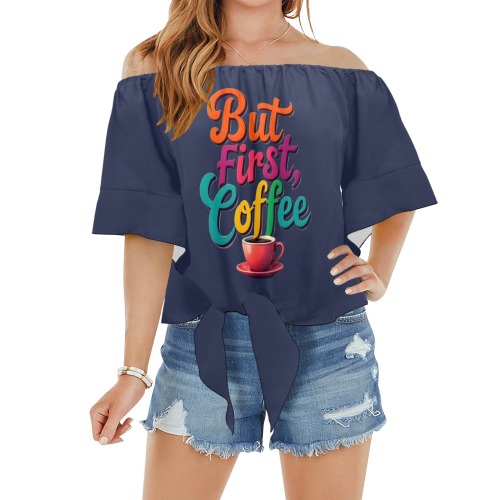 But First Coffee Navy Blue