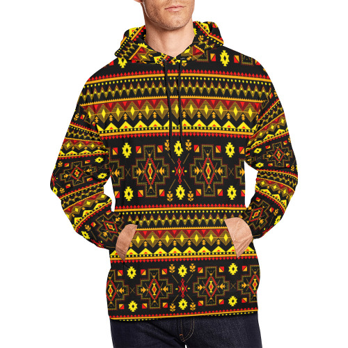 Aboriginal Ethnic Tribal Pattern All Over Print Hoodie for Men (USA Size) (Model H13)